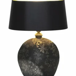 Lampes En Tissu-Luminaires Holländer Lampe de table Holländer MARY Or, Noir, Argenté, 1 lumière