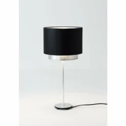 Lampes En Tissu-Luminaires Holländer Lampe de table Holländer MATTIA RUND Argenté, 1 lumière