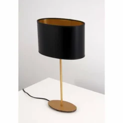 Lampes Dorées-Luminaires Holländer Lampe de table Holländer MATTIA Or, Laiton, 1 lumière