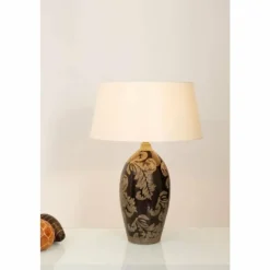 Lampes Dorées-Luminaires Holländer Lampe de table Holländer TOULOUSE Brun doré, Noir, 1 lumière