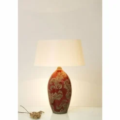 Lampes Dorées-Luminaires Holländer Lampe de table Holländer TOULOUSE Brun doré, Rouge, 1 lumière