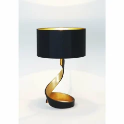 Lampes En Tissu-Luminaires Holländer Lampe de table Holländer VORTICE Noir doré, 1 lumière