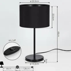 Lampes En Tissu-hofstein Lampe de table Huarate Noir, 1 lumière