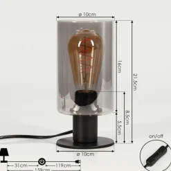 hofstein Lampe de table Hunouri Noir, 1 lumière