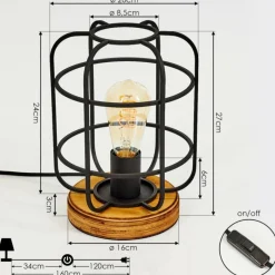 Lampes Industrielles-hofstein Lampe de table Husvik Bois clair, 1 lumière