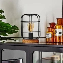 Lampes Industrielles-hofstein Lampe de table Husvik Bois clair, 1 lumière