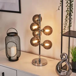 Suspension Verre Fumé-hofstein Lampe de table Hyco Chrome, 6 lumières