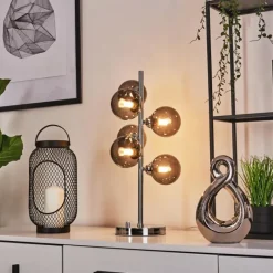 Suspension Verre Fumé-hofstein Lampe de table Hyco Chrome, 6 lumières