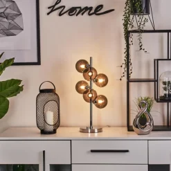 Suspension Verre Fumé-hofstein Lampe de table Hyco Chrome, 6 lumières