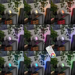 Idual Lampe de table Lilac LED Argenté, 1 lumière, Télécommandes, Changeur de couleurs