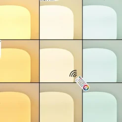 Idual Lampe de table Thyme LED Nickel mat, 1 lumière, Télécommandes, Changeur de couleurs