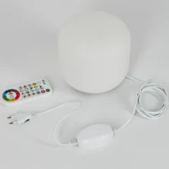 Idual Lampe de table Thyme LED Nickel mat, 1 lumière, Télécommandes, Changeur de couleurs