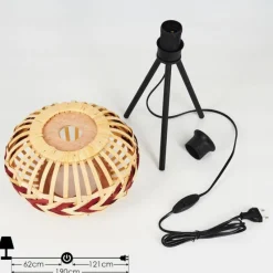 Style Boho-Chic-hofstein Lampe de table Jaurama Noir, 1 lumière