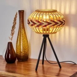 Style Boho-Chic-hofstein Lampe de table Jaurama Noir, 1 lumière