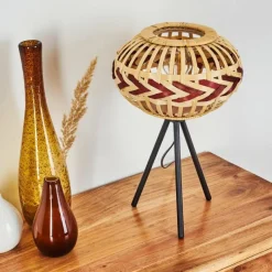 Style Boho-Chic-hofstein Lampe de table Jaurama Noir, 1 lumière