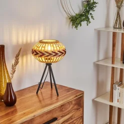 Style Boho-Chic-hofstein Lampe de table Jaurama Noir, 1 lumière