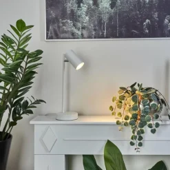 Luminaires Scandinaves-hofstein Lampe de table Javel Chrome, Blanc, 1 lumière