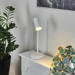 Luminaires Scandinaves-hofstein Lampe de table Javel Chrome, Blanc, 1 lumière