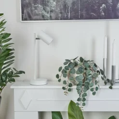 Luminaires Scandinaves-hofstein Lampe de table Javel Chrome, Blanc, 1 lumière