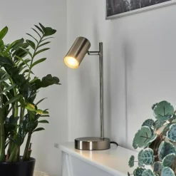 Luminaires Scandinaves-hofstein Lampe de table Javel Chrome, Nickel mat, 1 lumière