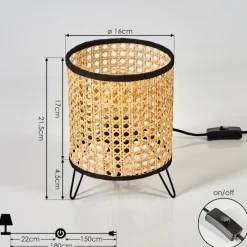 Style Boho-Chic-hofstein Lampe de table Jonas Noir, 1 lumière