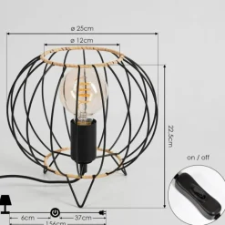 Lampes Vintages & Rétros-hofstein Lampe de table Journy Écru, Noir, 1 lumière