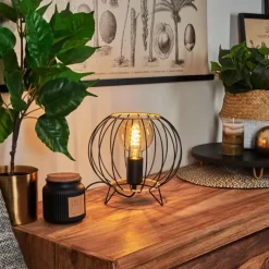 Lampes Vintages & Rétros-hofstein Lampe de table Journy Écru, Noir, 1 lumière