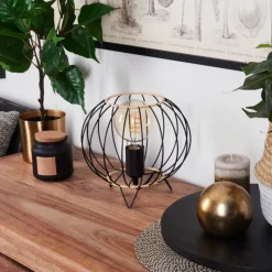 Lampes Vintages & Rétros-hofstein Lampe de table Journy Écru, Noir, 1 lumière