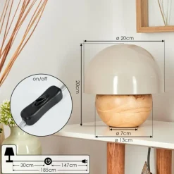 Luminaires Scandinaves-hofstein Lampe de table Kanchriech Écru, 1 lumière