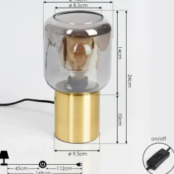 hofstein Lampe de table Keppoch Laiton, 1 lumière