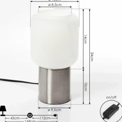 hofstein Lampe de table Keppoch Nickel mat, 1 lumière