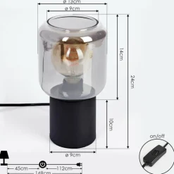 hofstein Lampe de table Keppoch Noir, 1 lumière