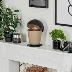 hofstein Lampe de table Khyong Beige, Noir, 1 lumière