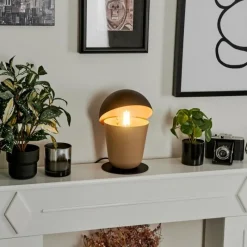 hofstein Lampe de table Khyong Beige, Noir, 1 lumière