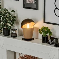 hofstein Lampe de table Khyong Beige, Noir, 1 lumière