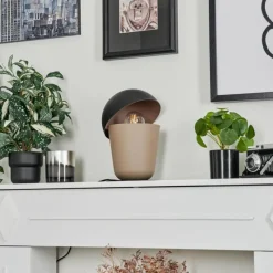 hofstein Lampe de table Khyong Beige, Noir, 1 lumière