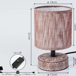 Lampes En Tissu-hofstein Lampe de table Kigombo Brun, 1 lumière