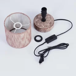 Lampes En Tissu-hofstein Lampe de table Kigombo Brun, 1 lumière