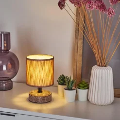 Lampes En Tissu-hofstein Lampe de table Kigombo Brun, 1 lumière