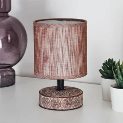 Lampes En Tissu-hofstein Lampe de table Kigombo Brun, 1 lumière