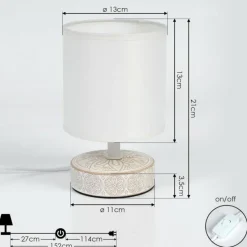 Lampes En Tissu-hofstein Lampe de table Kigombo Crème, Blanc, 1 lumière