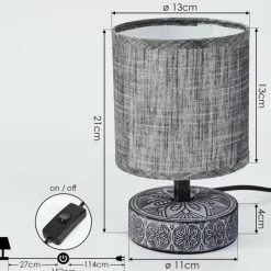 Lampes En Tissu-hofstein Lampe de table Kigombo Gris, Noir, 1 lumière