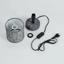 Lampes En Tissu-hofstein Lampe de table Kigombo Gris, Noir, 1 lumière