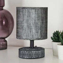 Lampes En Tissu-hofstein Lampe de table Kigombo Gris, Noir, 1 lumière