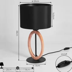 Lampes En Tissu-hofstein Lampe de table Kintore Brun, Noir, 1 lumière