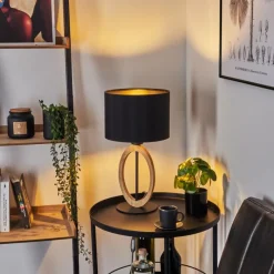 Lampes En Tissu-hofstein Lampe de table Kintore Brun, Noir, 1 lumière