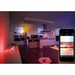 Luminaires Philips Lampe de table, kit d'extension Philips Hue Ambiance White & Color Iris LED Transparent, Blanc, 1 lumière, Changeur de couleurs