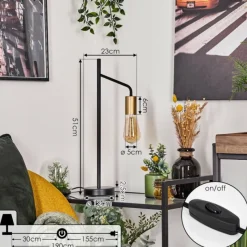 Lampes Vintages & Rétros-hofstein Lampe de table Krapeu Laiton, Noir, 1 lumière