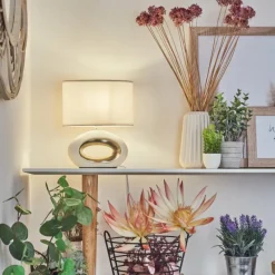 Lampes En Tissu-hofstein Lampe de table Kumpuranta Nickel mat, Blanc, 1 lumière