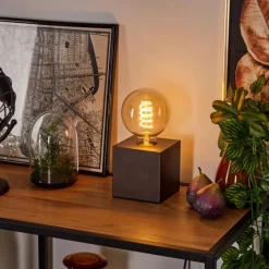 Lampes Vintages & Rétros-hofstein Lampe de table Lagradioule Brun, Bronze, 1 lumière